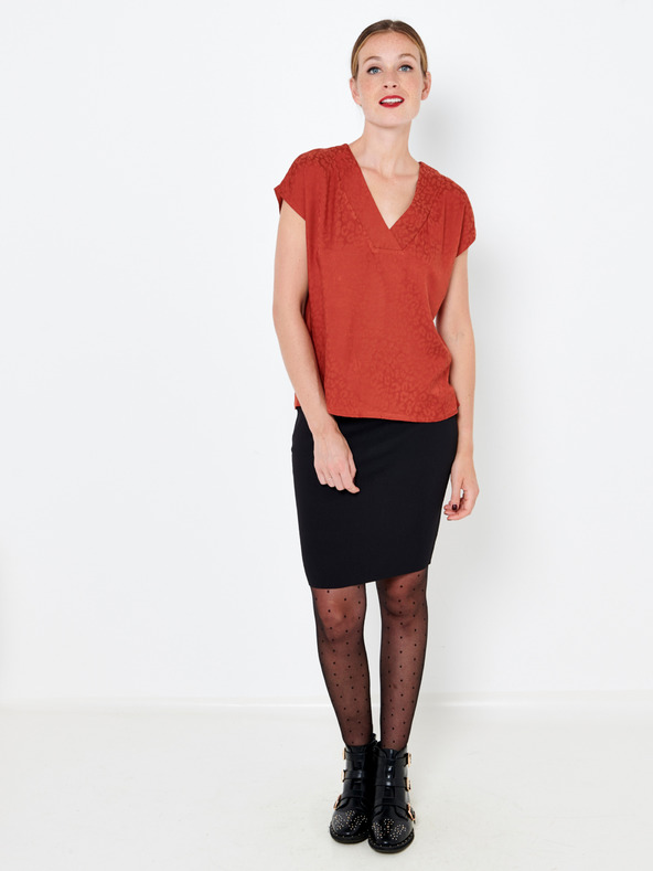 CAMAIEU Oranžová vzorovaná halenka CAMAIEU