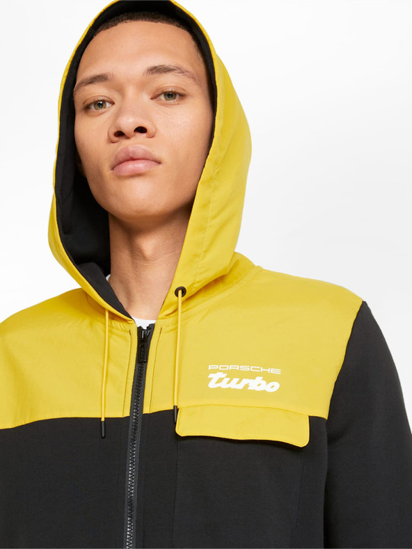 Puma Žluto-černá pánská sportovní mikina s kapucí Puma
