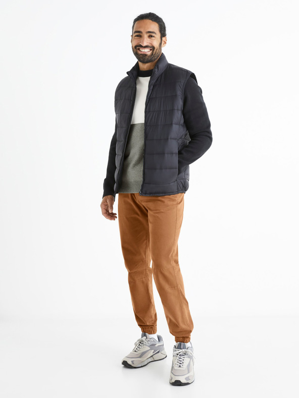Celio Hnědé pánské kalhoty Celio
