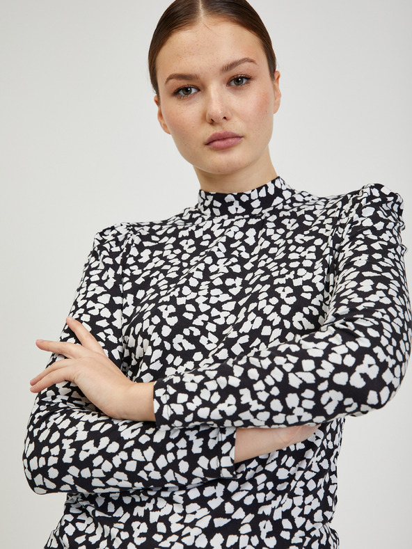 Orsay Bílo-černé dámské vzorované tričko ORSAY Paisy