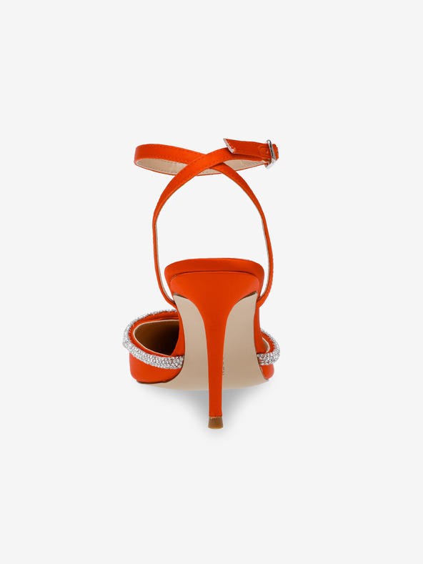 Steve Madden Oranžové dámské saténové lodičky Steve Madden