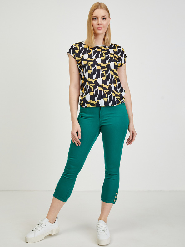 Orsay Žluto-modré dámské vzorované tričko ORSAY