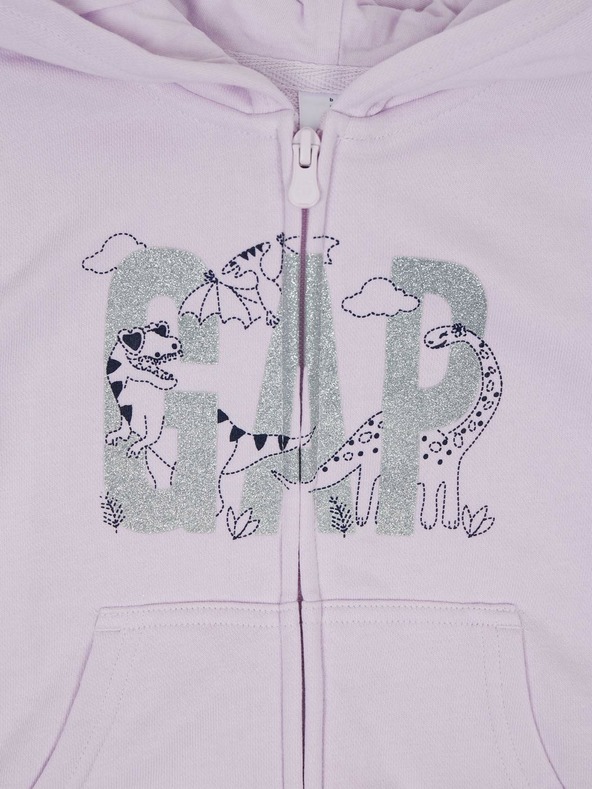 GAP Fialová holčičí mikina na zip a s kapucí GAP