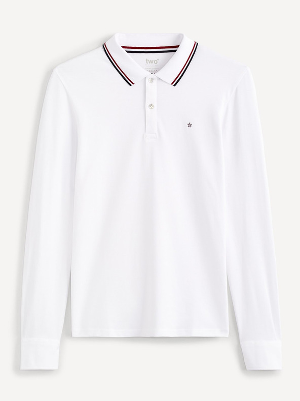 Celio Bílé pánské polo tričko Celio Necetwoml