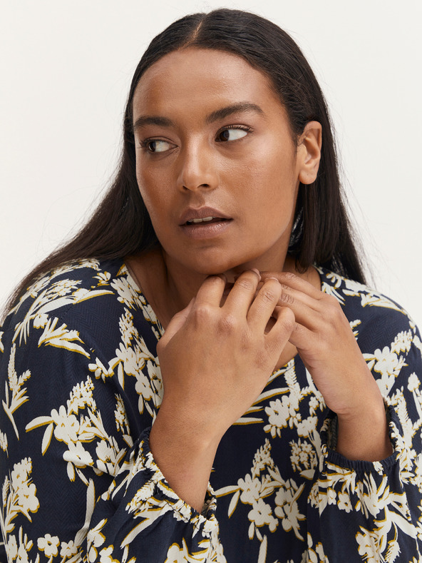 Fransa Bílo-modrá květovaná halenka Fransa