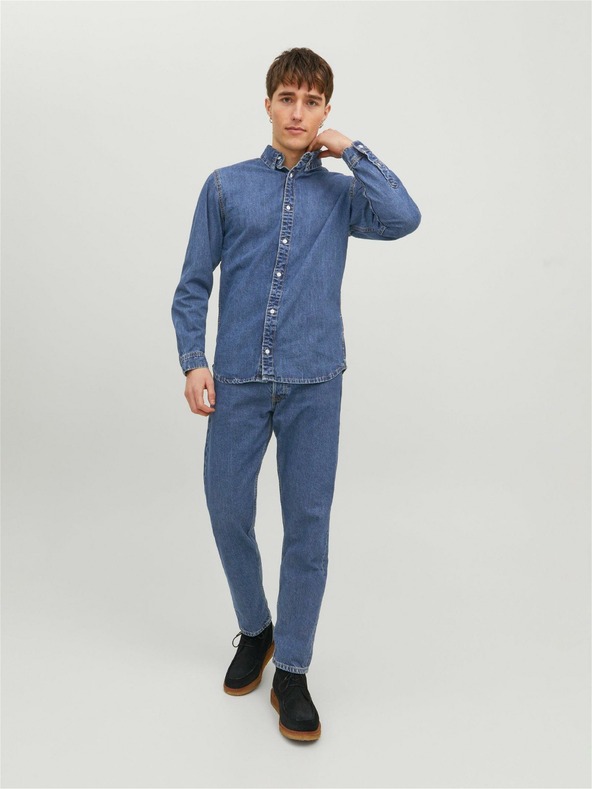 Jack & Jones Modrá pánská džínová košile Jack & Jones Felix