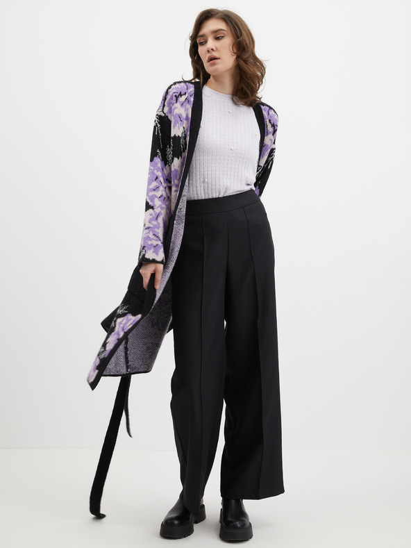 Orsay Černo-fialový dámský květovaný kardigan ORSAY