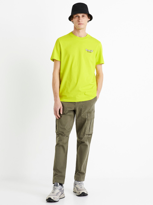 Celio Neonově žluté pánské tričko Celio Dragon Ball Z