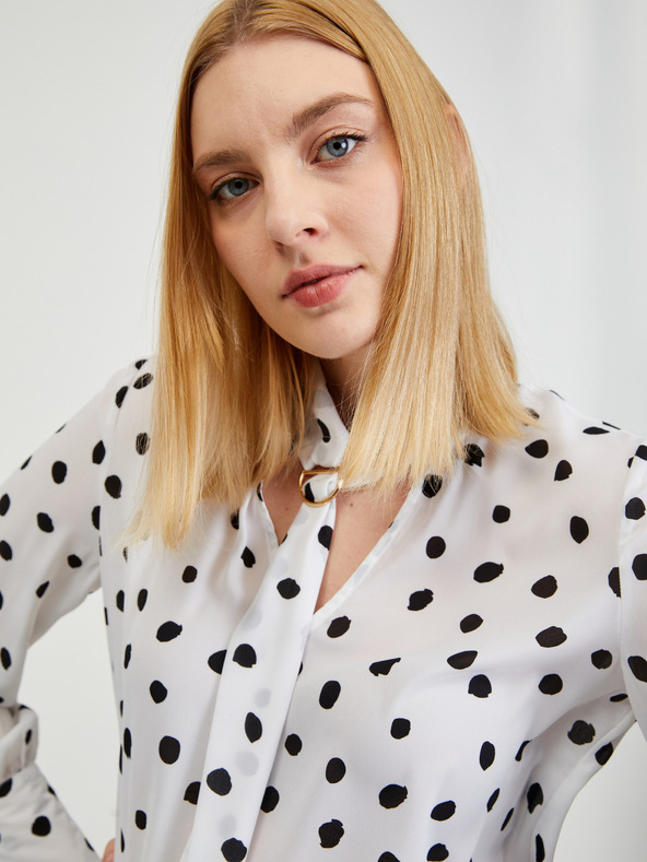 Orsay Bílá dámská puntíkovaná halenka ORSAY