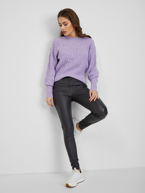 Orsay Světle fialový dámský vzorovaný svetr s balonovými rukávy ORSAY