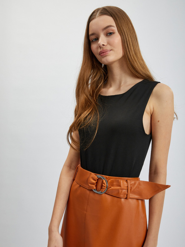 Orsay Hnědá dámská pouzdrová koženková sukně ORSAY