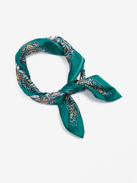 Orsay Petrolejový dámský vzorovaný saténový šátek ORSAY