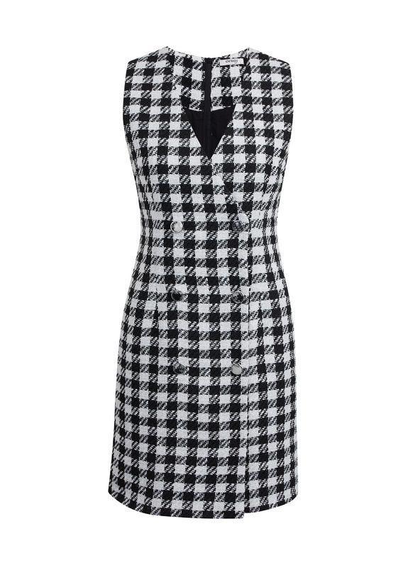 Orsay Bílo-černé dámské kostkované šaty ORSAY