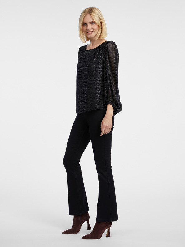 Orsay Černá dámská vzorovaná halenka ORSAY