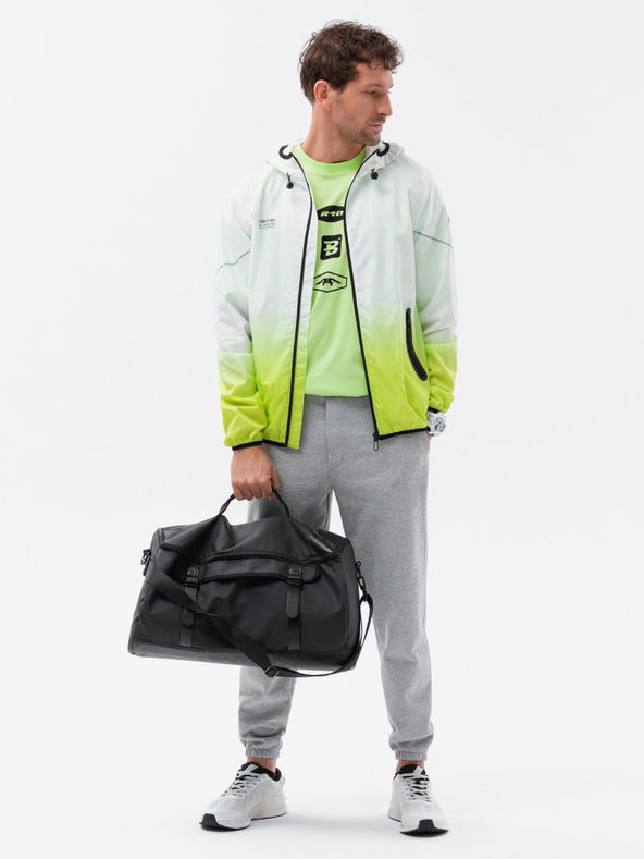 Ombre Clothing Zeleno-bílá pánská bunda Ombre Clothing