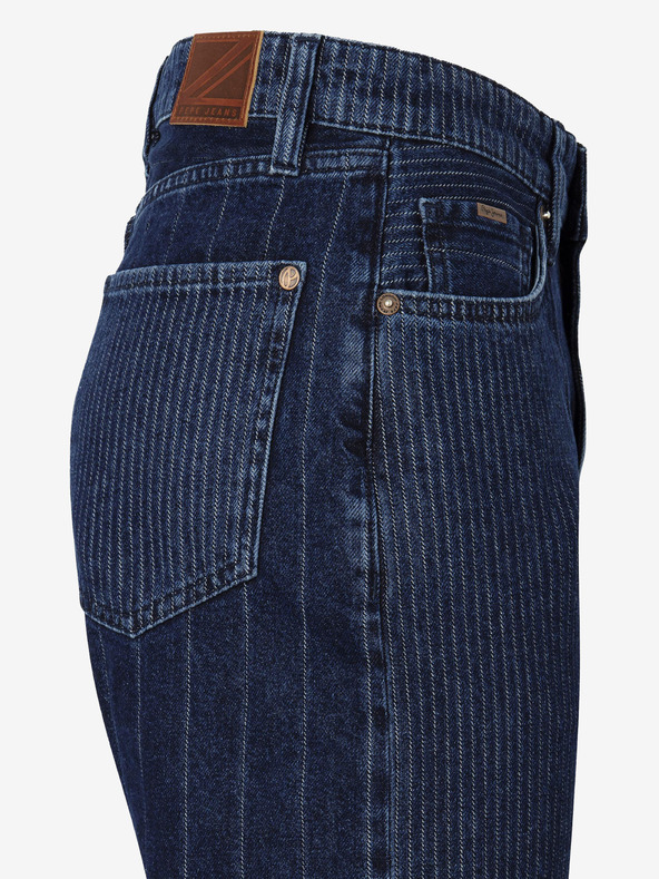 Pepe Jeans Modré dámské pruhované džíny Pepe Jeans Robyn Stripe