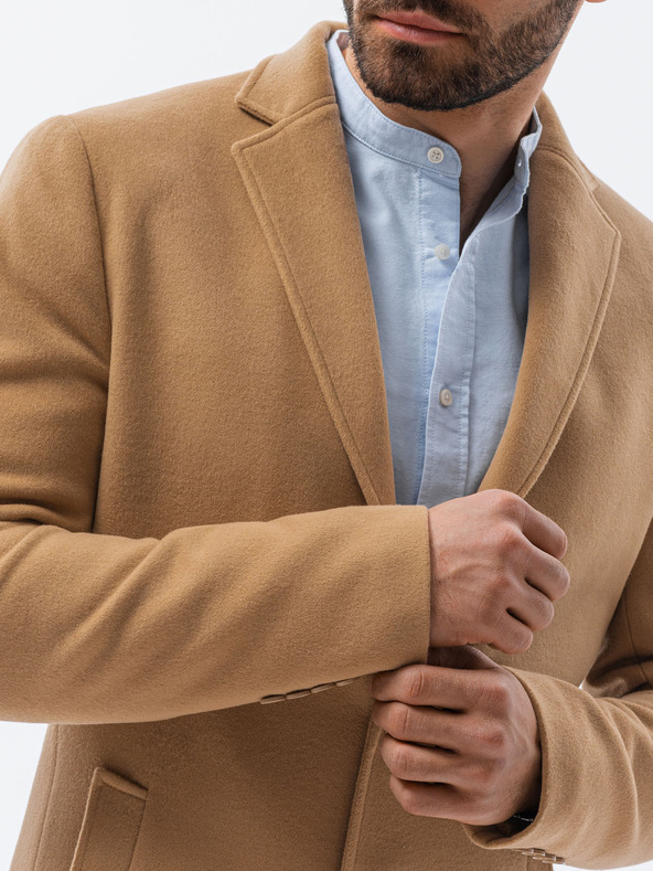 Ombre Clothing Béžový pánský lehký kabát Ombre Clothing