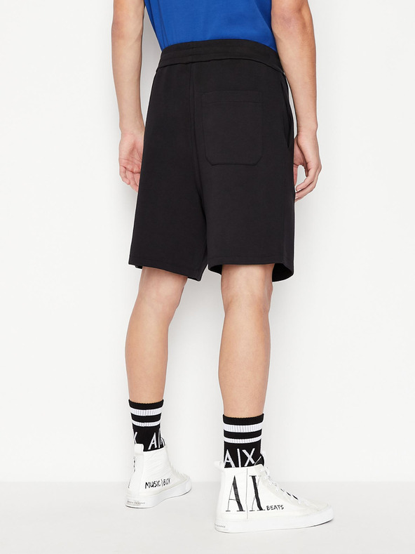 Armani Exchange Černé pánské teplákové kraťasy Armani Exchange