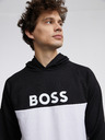 BOSS Bílo-černá pánská mikina s kapucí Hugo Boss
