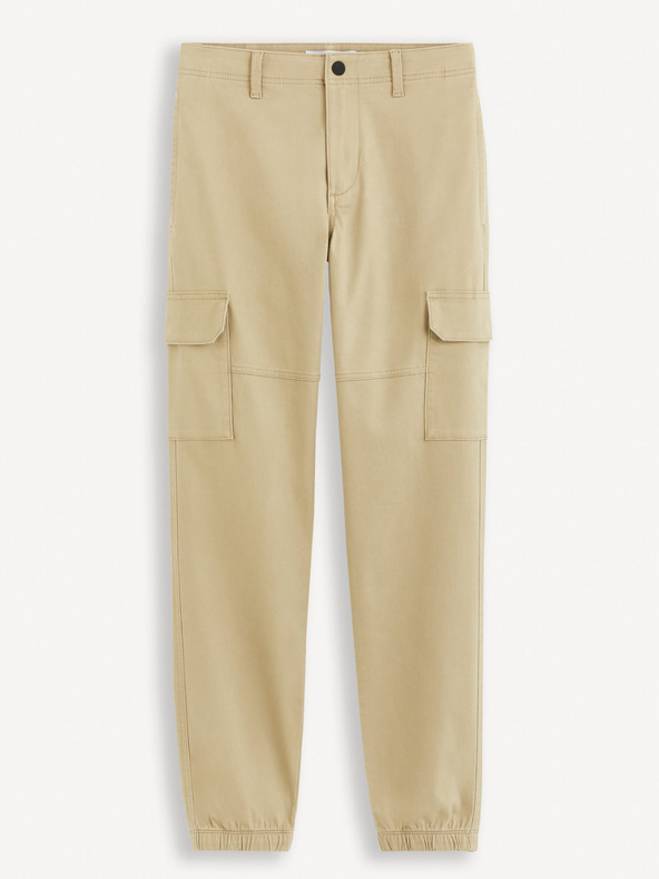 Celio Béžové pánské cargo kalhoty Celio Dolyte