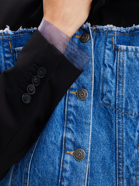Desigual Černo-modrá dámská džínová bunda Desigual Wheeler