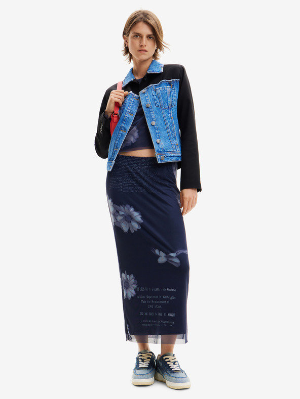 Desigual Černo-modrá dámská džínová bunda Desigual Wheeler