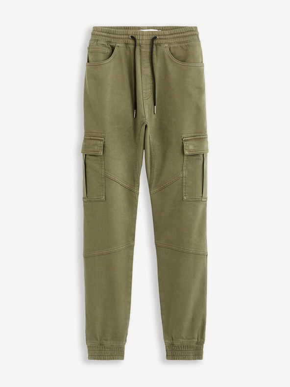 Celio Khaki pánské cargo kalhoty Celio Cokit4