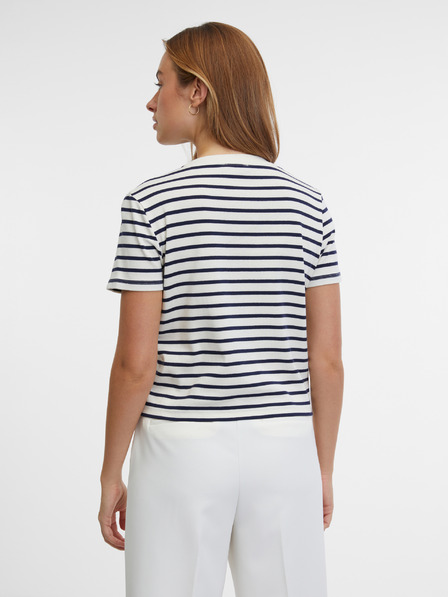 Orsay Modro-krémové dámské pruhované tričko ORSAY