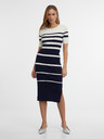Orsay Modré dámské pruhované šaty ORSAY