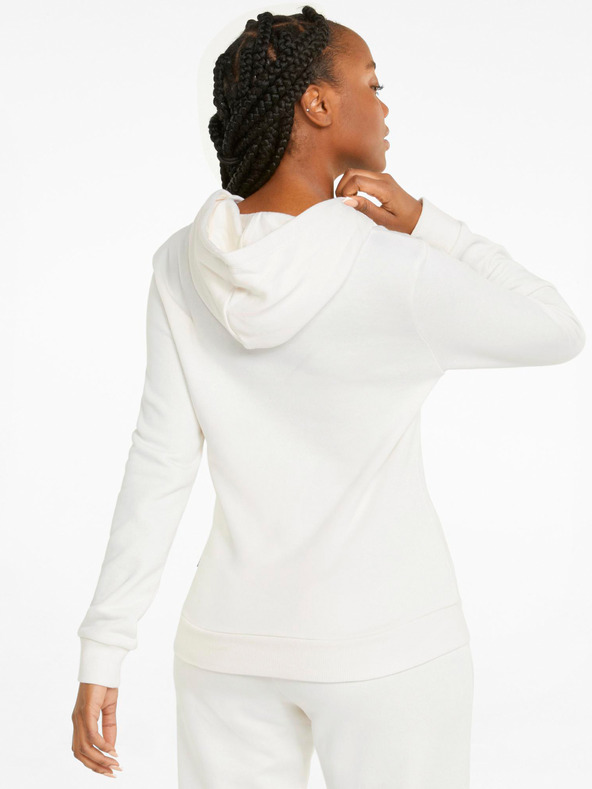 Puma Krémová dámská mikina s kapucí Puma ESS+ Embroidery Hoodie TR