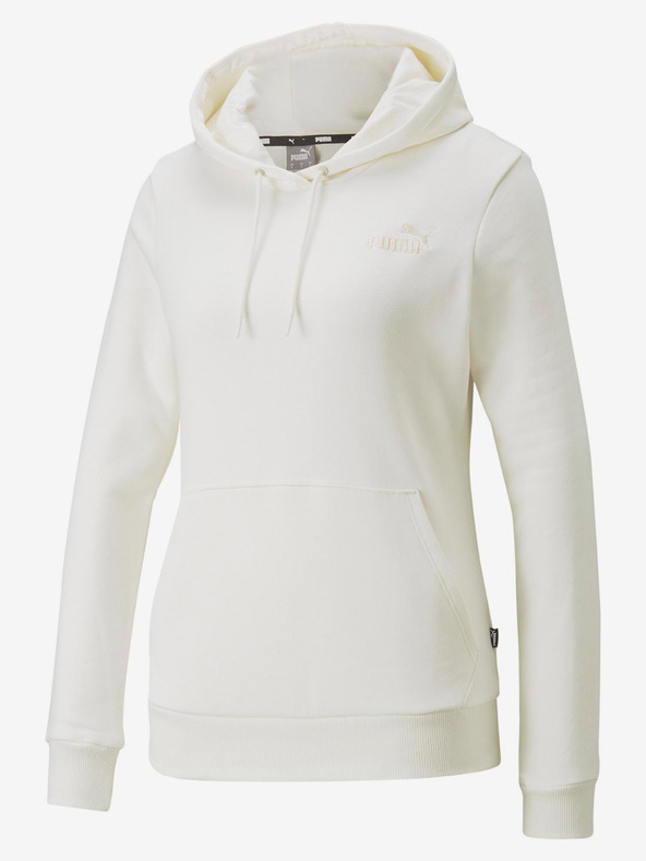 Puma Krémová dámská mikina s kapucí Puma ESS+ Embroidery Hoodie TR