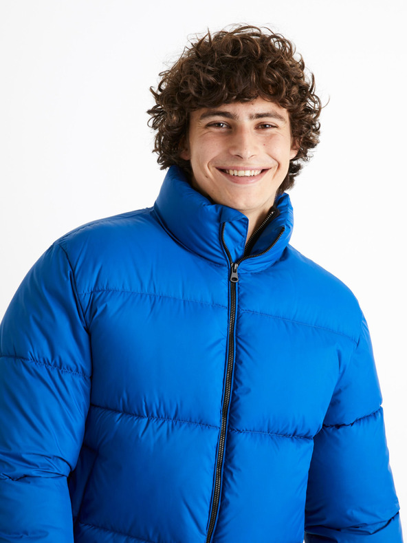 Celio Modrá pánská zimní prošívaná bunda Celio Cuparigi