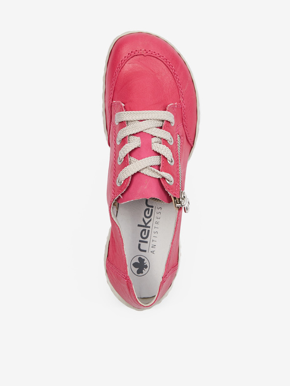 Rieker Tmavě růžové dámské kožené tenisky Rieker