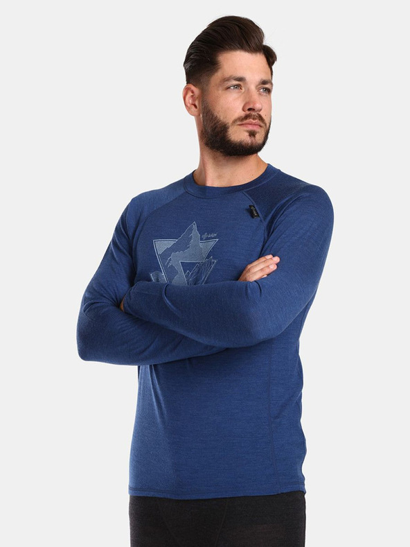 Kilpi Tmavě modré pánské sportovní tričko z Merino vlny KILPI MAVORA TOP
