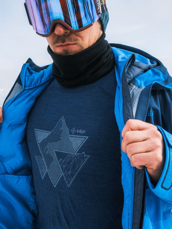 Kilpi Tmavě modré pánské sportovní tričko z Merino vlny KILPI MAVORA TOP