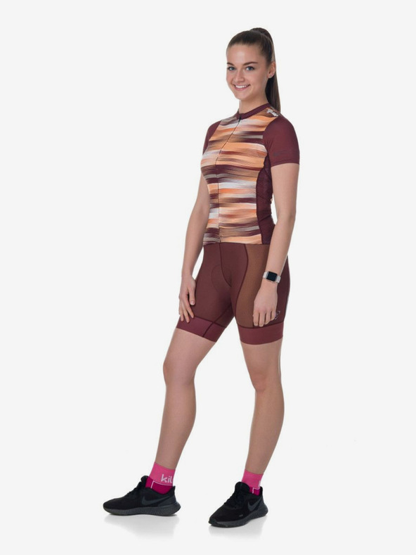 Kilpi Vínovo-oranžový dámský cyklistický dres Kilpi MOATE
