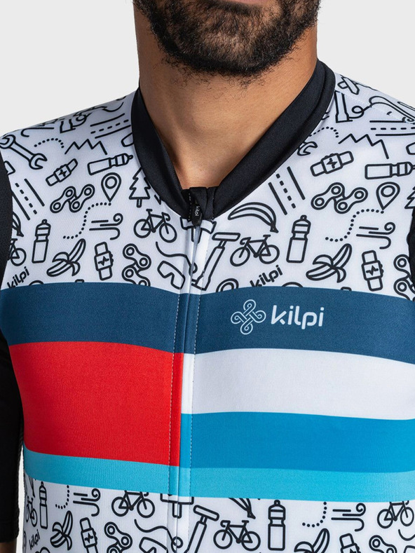 Kilpi Černo-bílé pánské sportovní vzorované tričko Kilpi RIVAL