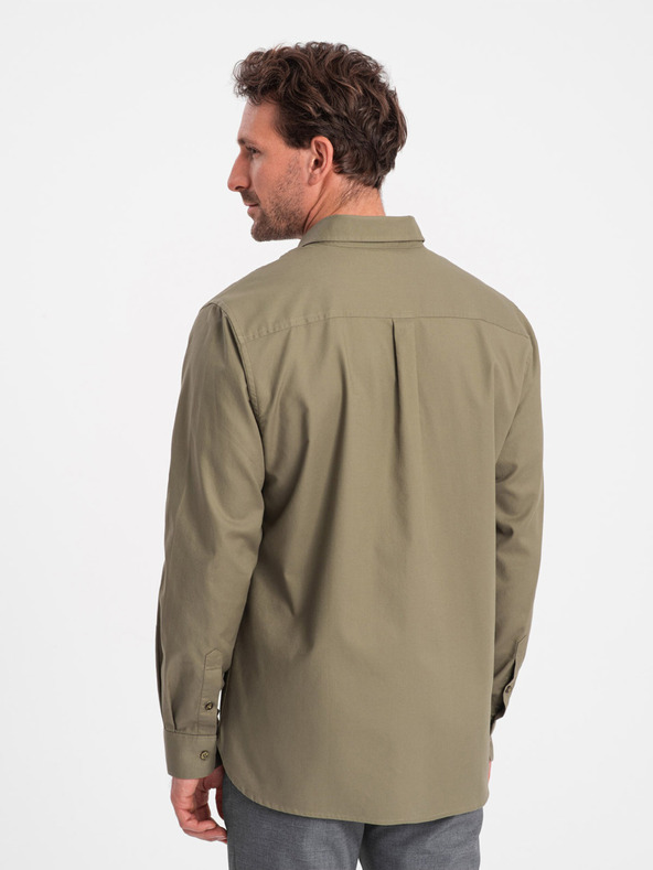 Ombre Clothing Zelená pánská svrchní košile Ombre Clothing