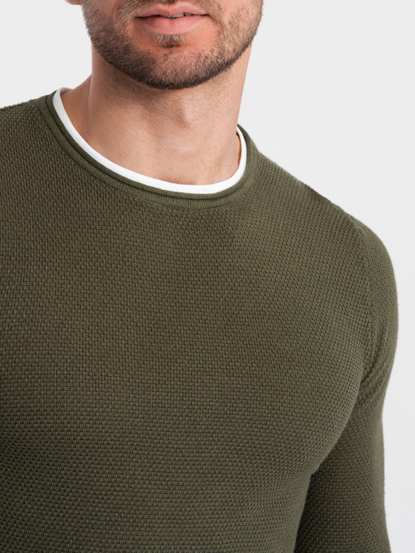 Ombre Clothing Khaki pánský svetr Ombre Clothing