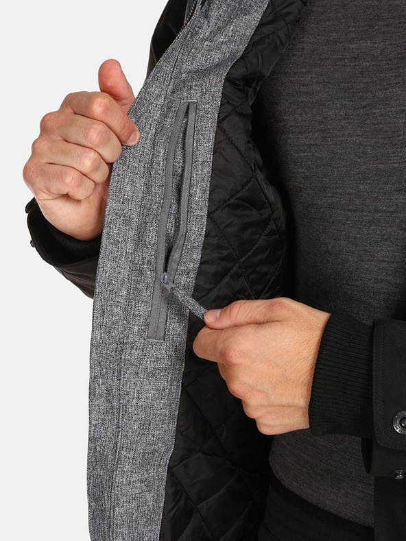 Kilpi Černá pánská zimní bunda s umělým kožíškem Kilpi ALPHA