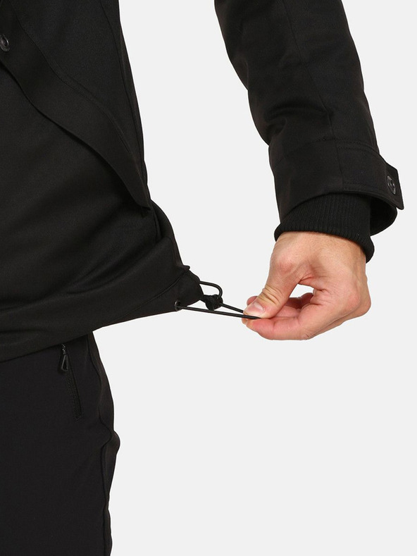 Kilpi Černá pánská zimní bunda s umělým kožíškem Kilpi ALPHA