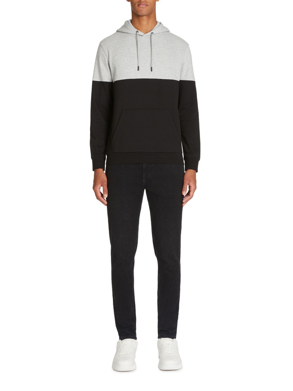 Celio Černo-šedá pánská mikina s kapucí Celio Jecobloco