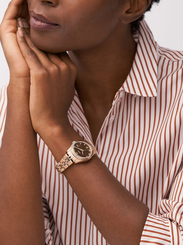 Fossil Růžovozlaté dámské hodinky Fossil Scarlette