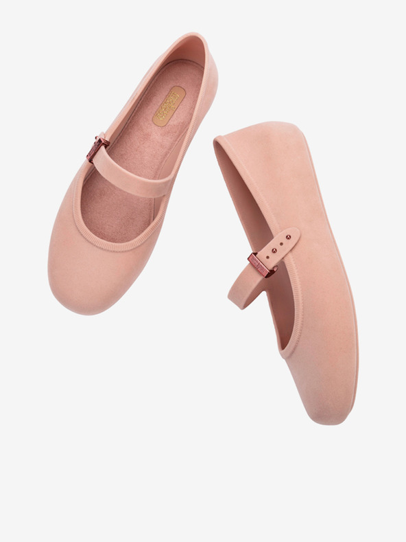 Melissa Světle růžové dámské baleríny Melissa Soft Ballerina Velvet