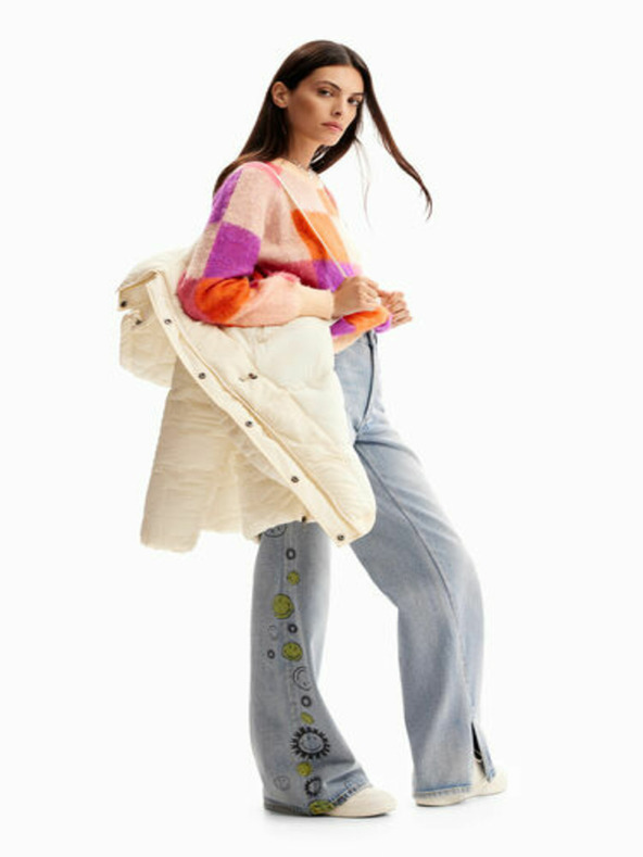 Desigual Krémová dámská zimní bunda Desigual Tulip