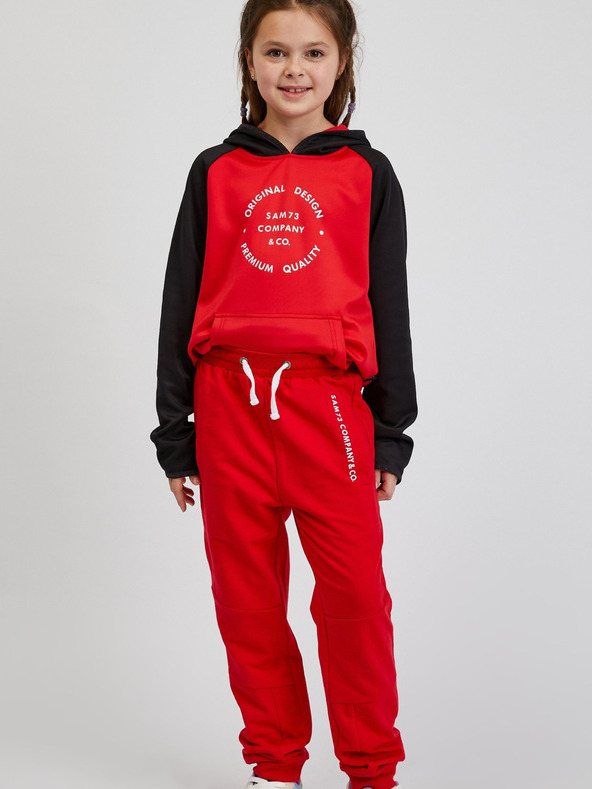 Sam 73 Červené unisex dětské tepláky SAM73 Kanz