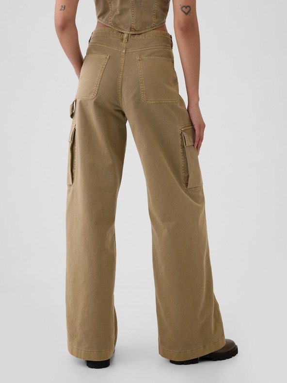 GAP Kalhoty s kapsami Baggy Khaki Cargo Gap