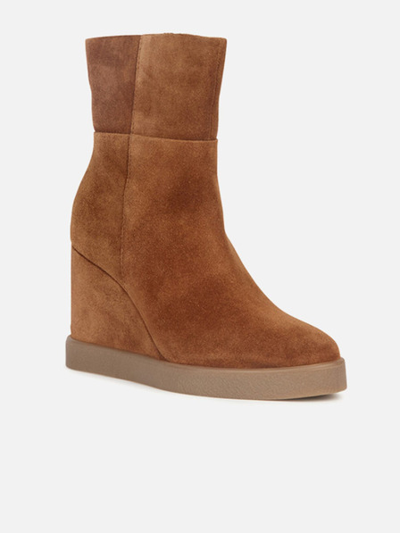 Geox Hnědá dámská kotníková obuv Geox Elidea Wedge