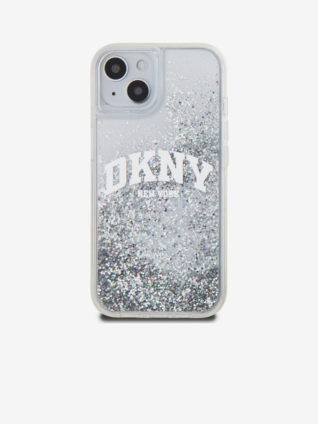 DKNY Liquid Glitter Arch Logo Zadní Kryt pro iPhone 15 Transparent DKNY