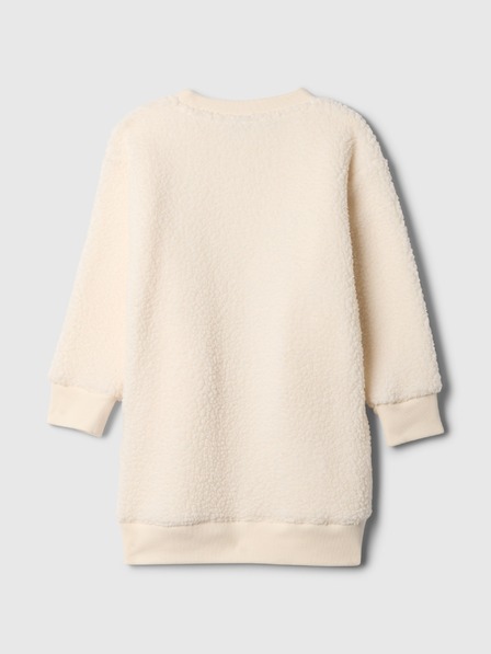GAP Baby sherpa mikinové šaty s logem GAP